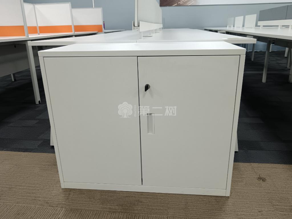 Steelcase/世楷二手钢制中柜文件柜储物柜双开门白色柜子