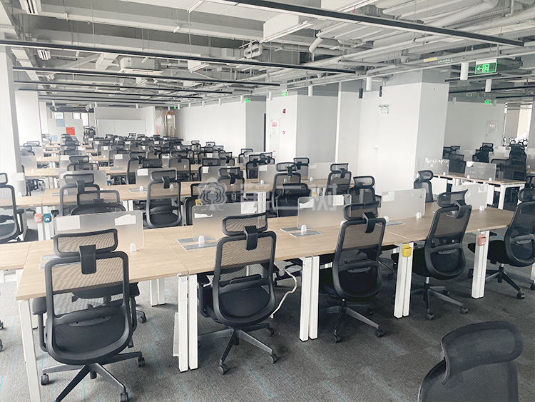 9成新欧林ONLEAD二手办公桌电脑桌 枫木色屏风工位职员桌 1米尺寸