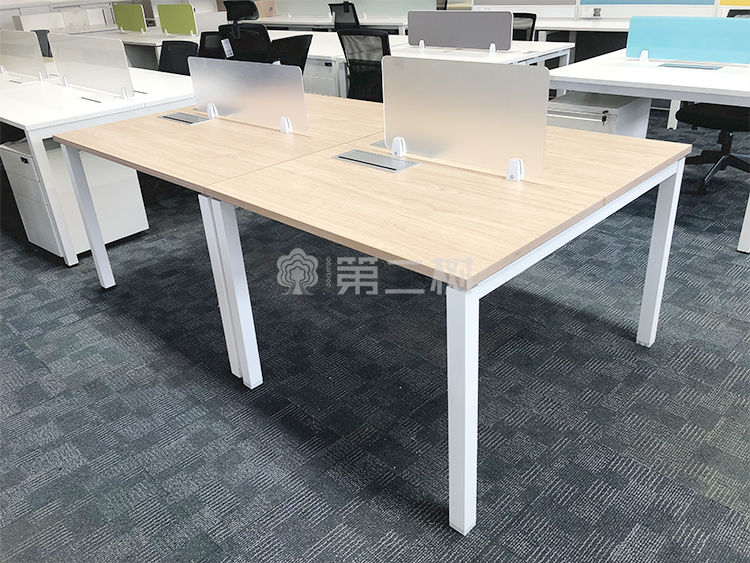 9成新欧林ONLEAD二手办公桌电脑桌 枫木色屏风工位职员桌 1米尺寸