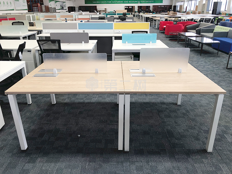 9成新欧林ONLEAD二手办公桌电脑桌 枫木色屏风工位职员桌 1米尺寸