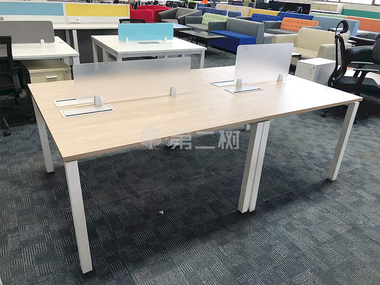 9成新欧林ONLEAD二手办公桌电脑桌 枫木色屏风工位职员桌 1米尺寸