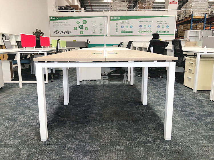 9成新欧林ONLEAD二手办公桌电脑桌 枫木色屏风工位职员桌 1米尺寸