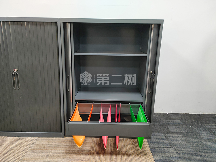 9成新全钢二手文件柜办公柜卷门柜中柜分层储物柜钢制柜