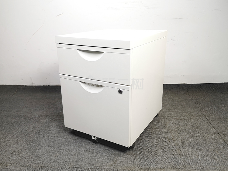 9成新两抽二手活动柜小推柜可移动文件柜桌下钢制铁皮柜子
