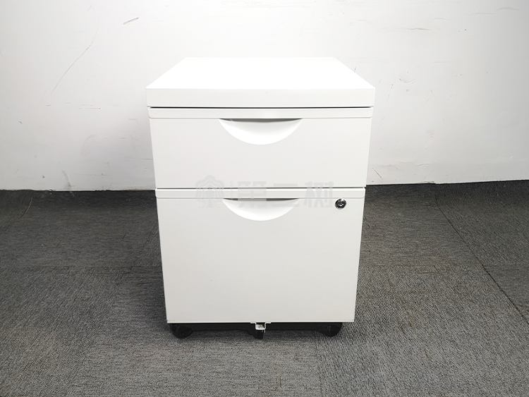 9成新两抽二手活动柜小推柜可移动文件柜桌下钢制铁皮柜子