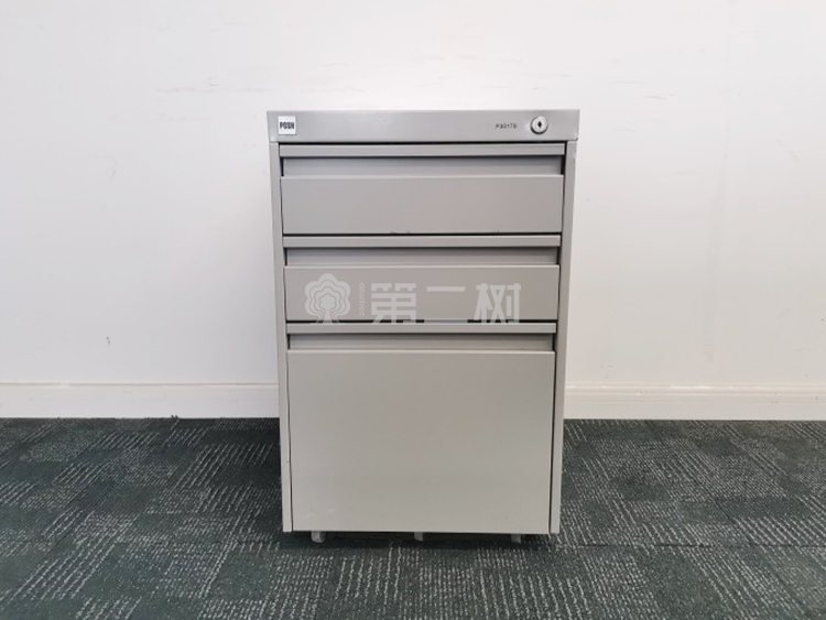 9成新科誉Posh二手钢制活动柜桌下小推柜 三抽储物柜文件柜