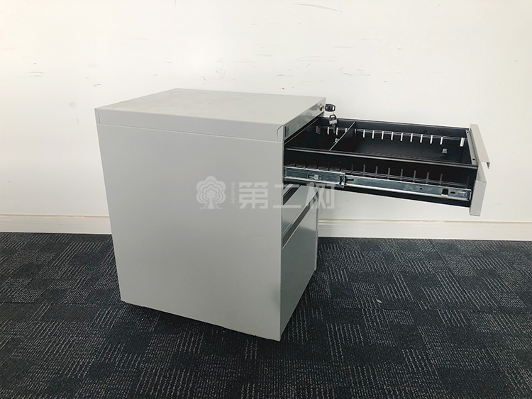 9成新科誉Posh二手钢制活动柜桌下小推柜 三抽储物柜文件柜