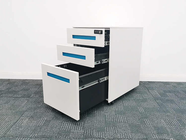 9成新欧林ONLEAD二手钢制柜桌下三抽柜活动柜小推柜文件柜