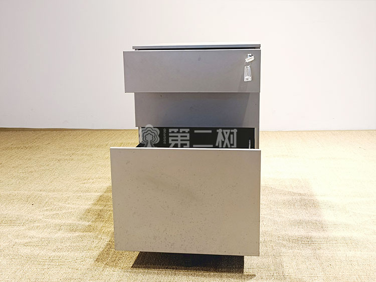 9成新震旦二手钢制柜三抽小推柜活动柜桌下可移动文件柜子