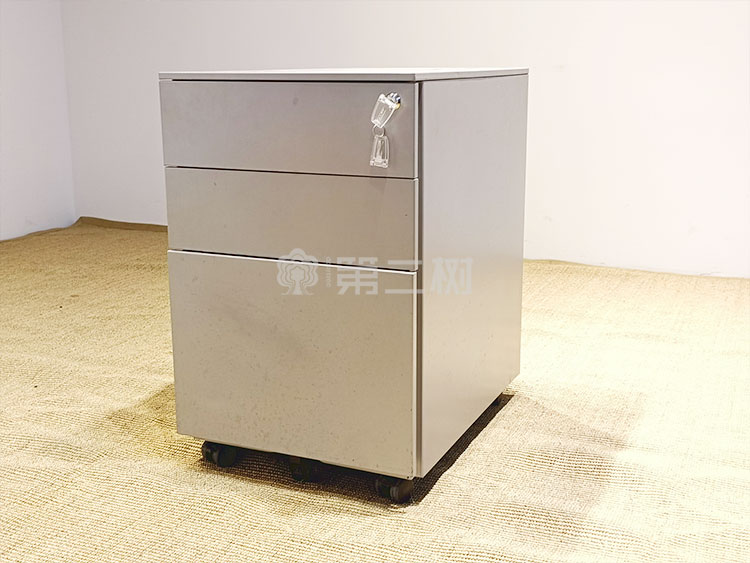 9成新震旦二手钢制柜三抽小推柜活动柜桌下可移动文件柜子