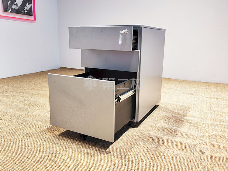 9成新震旦二手钢制柜三抽小推柜活动柜桌下可移动文件柜子