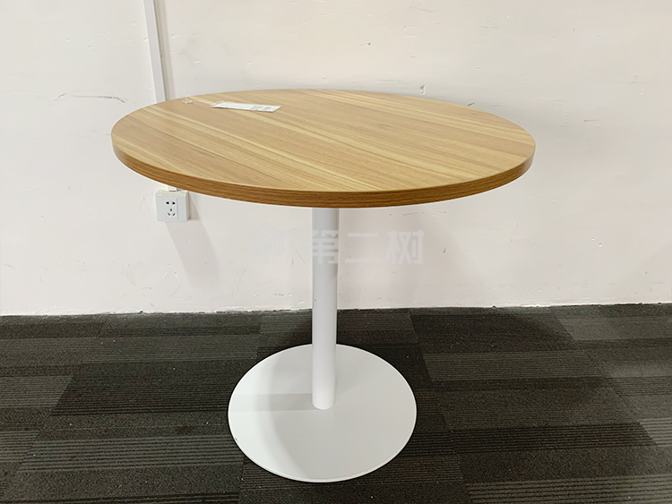 9成新诺梵二手会议桌圆形洽谈桌小型圆桌接待会客桌子