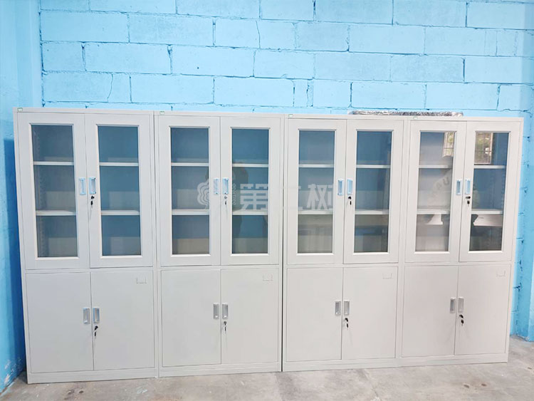 全新白色文件柜高柜钢制储物柜四开门分类储物柜子