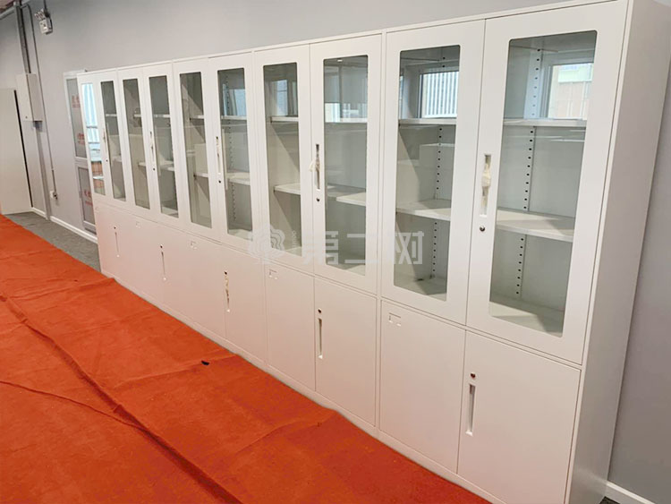 全新白色文件柜高柜钢制储物柜四开门分类储物柜子