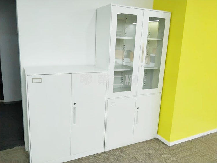 全新白色文件柜高柜钢制储物柜四开门分类储物柜子