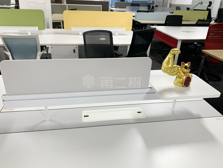 9成新白色二手办公桌开放式工位员工电脑桌职员桌长条桌子