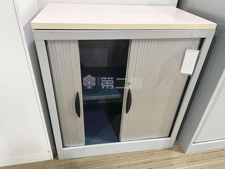 9成新欧美Ultra二手文件柜办公柜两层储物柜钢制卷门柜子中柜