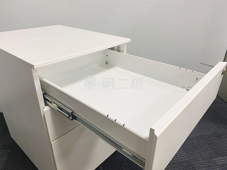 9成新白色二手钢制活动柜桌下小推柜可移动文件柜储物柜