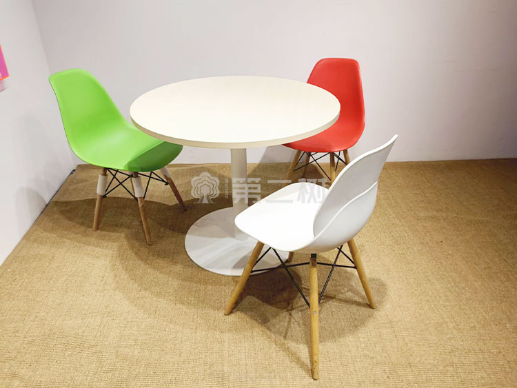 白色简约二手洽谈桌椅会议桌椅餐桌接待桌子 1桌+3椅