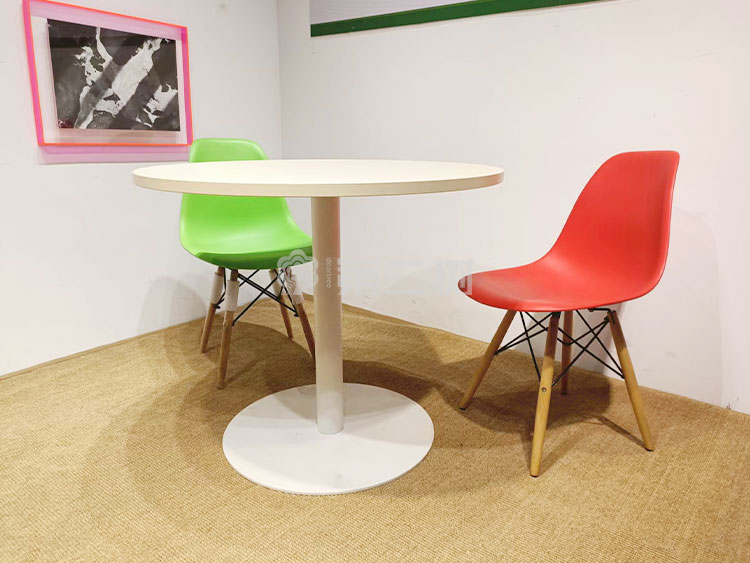 白色简约二手洽谈桌椅会议桌椅餐桌接待桌子 1桌+3椅