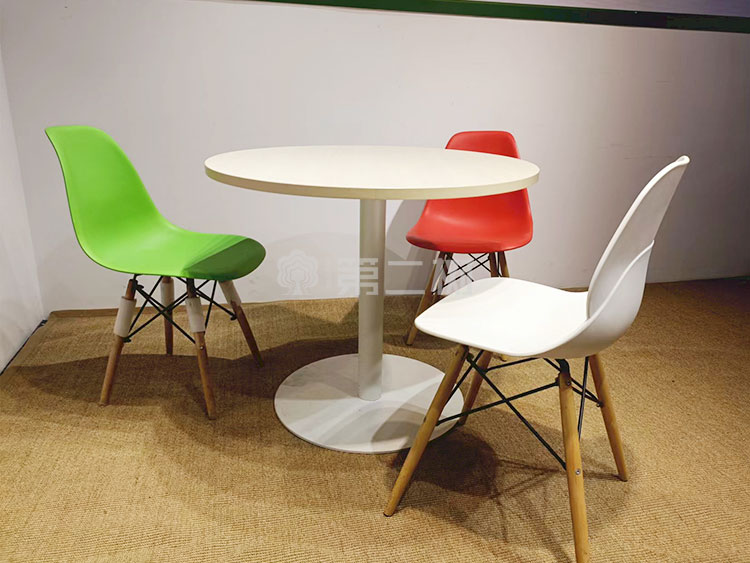 白色简约二手洽谈桌椅会议桌椅餐桌接待桌子 1桌+3椅