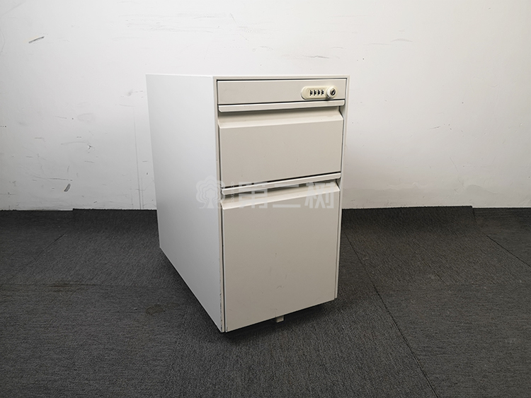 科誉Posh二手钢制柜密码锁两抽柜 桌下活动柜小推柜