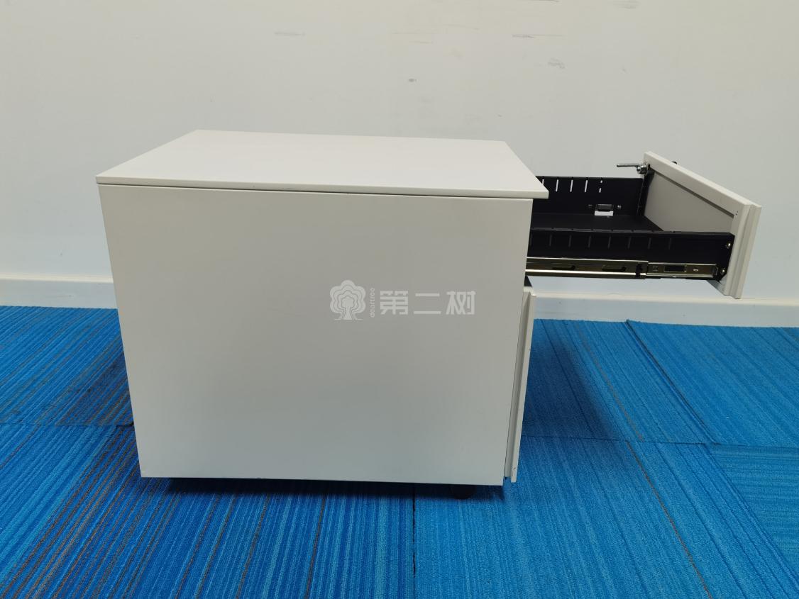9成新灰色钢制二手活动柜文件柜两抽储物柜桌下柜子