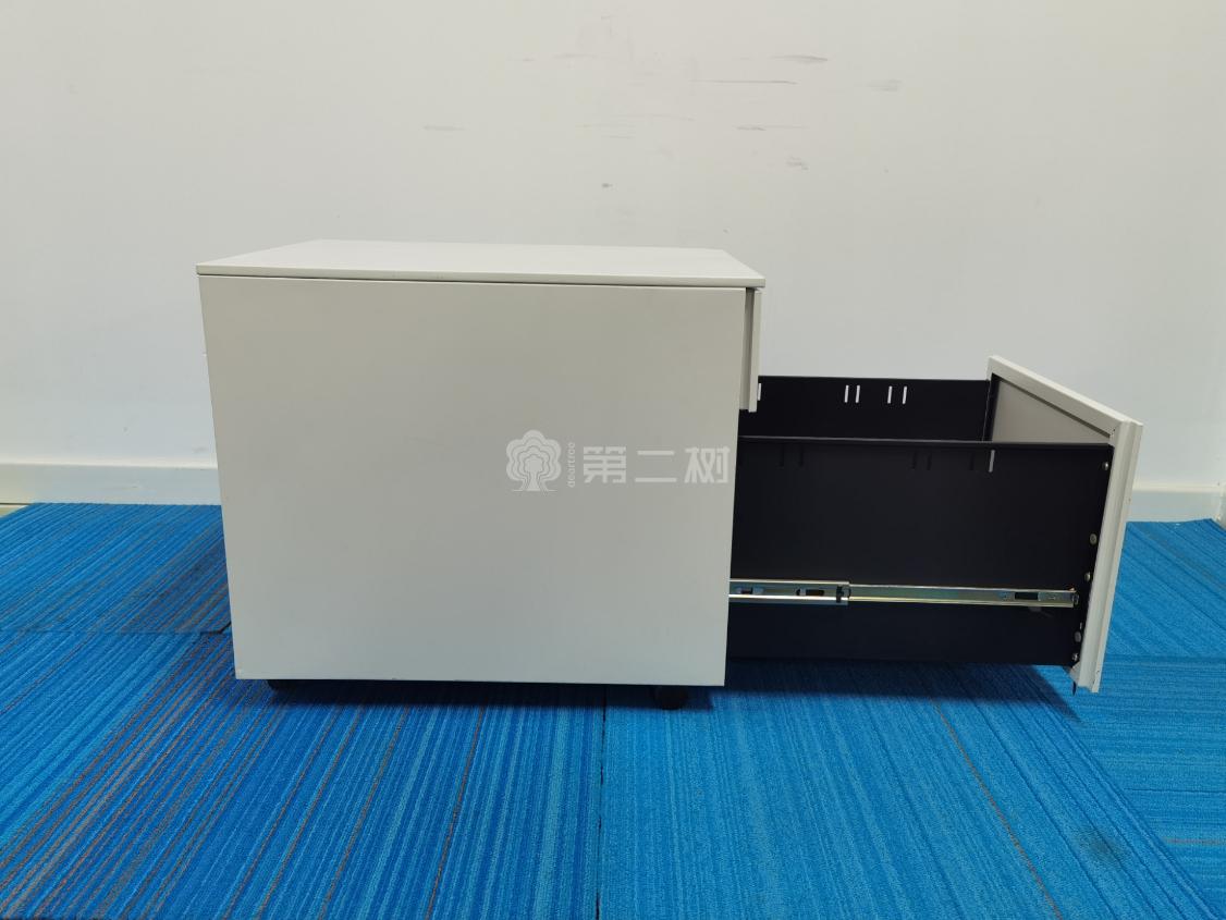 9成新灰色钢制二手活动柜文件柜两抽储物柜桌下柜子