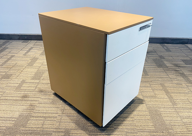 平湖品牌全新钢制密码柜桌下小推柜活动柜三抽柜