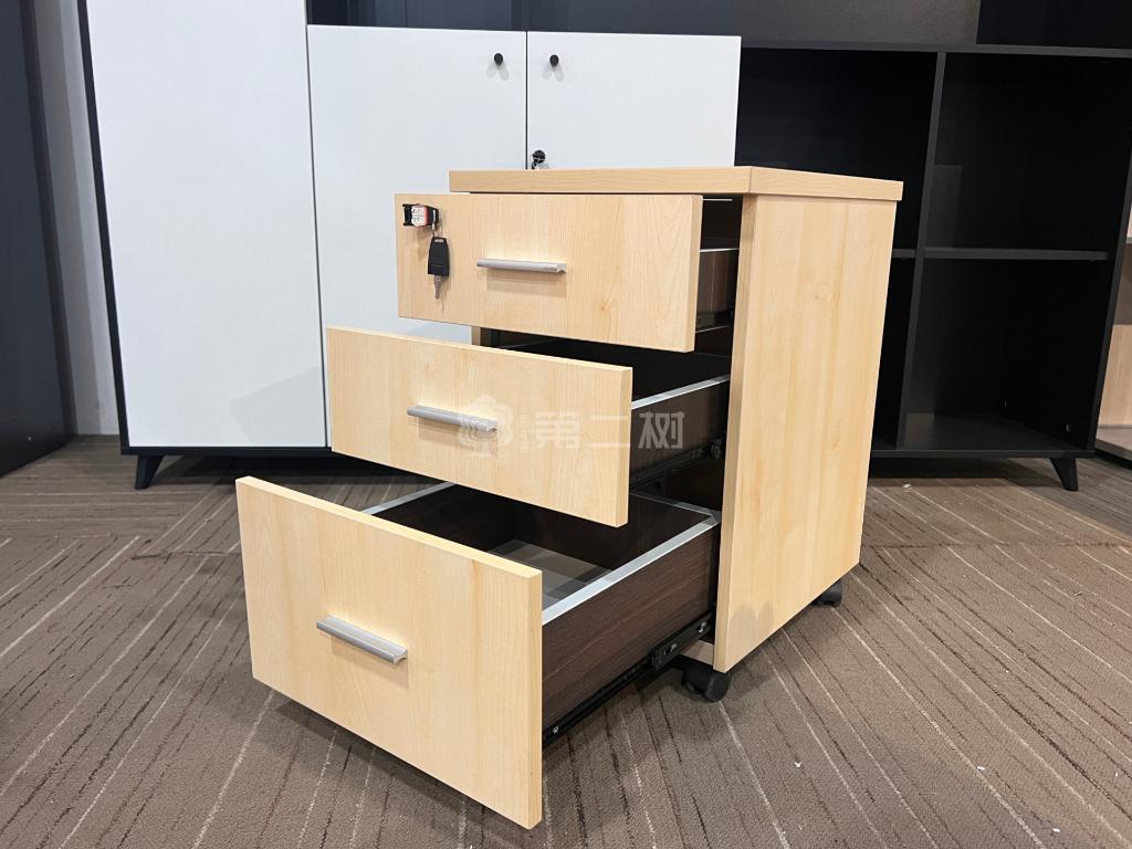 9成新木质二手小推柜活动柜桌下储物柜三抽柜移动小柜子