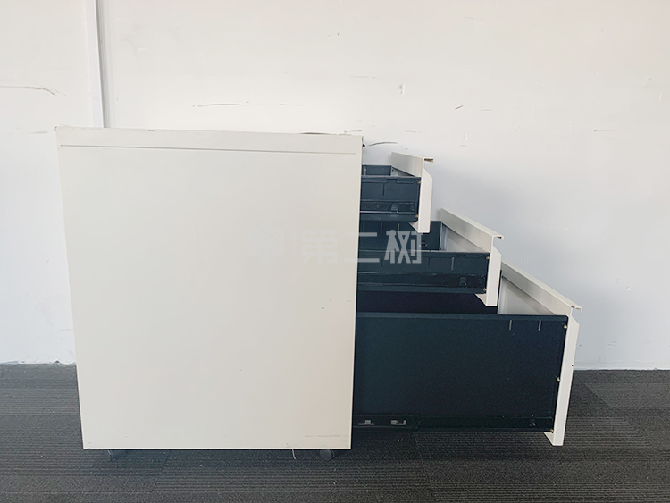 9成新钢制三抽二手小推柜桌下活动柜办公柜文件柜矮柜