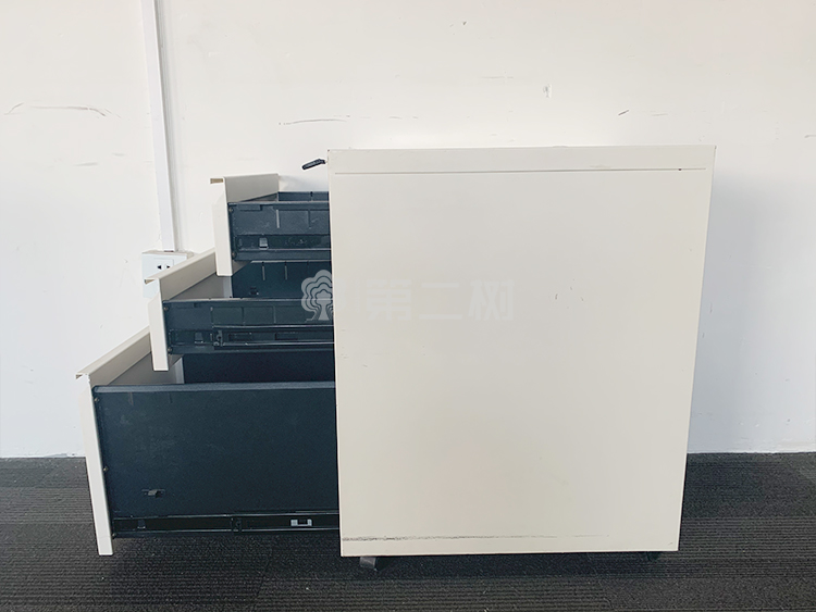 9成新钢制三抽二手小推柜桌下活动柜办公柜文件柜矮柜