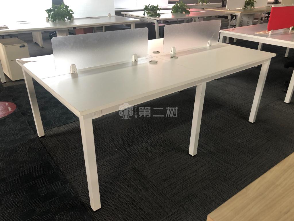 白色二手开放式工位员工办公桌电脑桌职员桌子