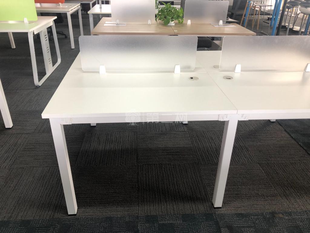 白色二手开放式工位员工办公桌电脑桌职员桌子
