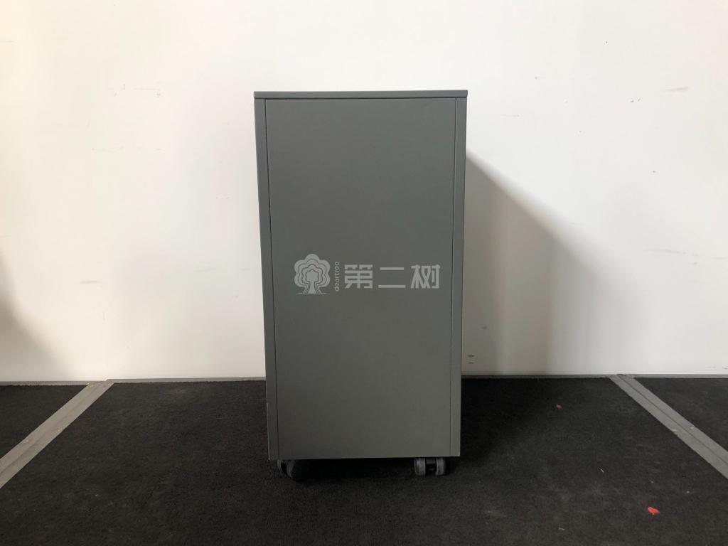 9成新灰色二手钢制小推柜桌下活动柜三抽柜