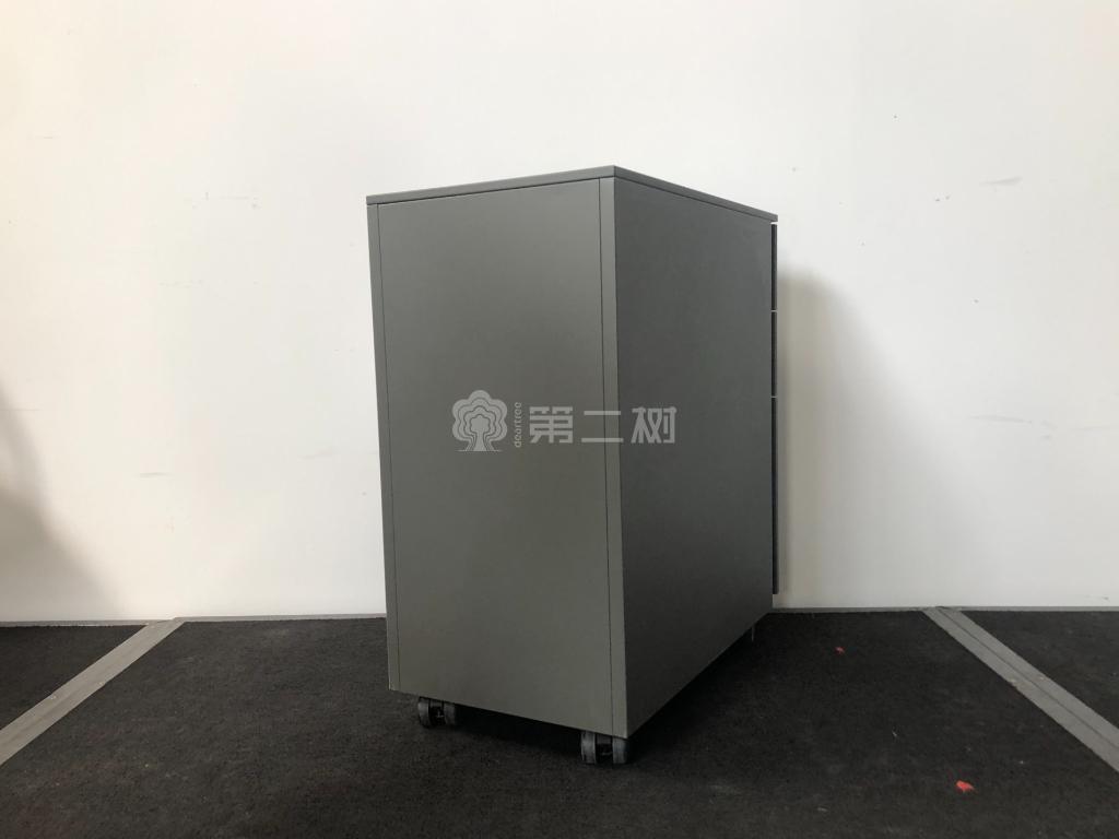 9成新灰色二手钢制小推柜桌下活动柜三抽柜