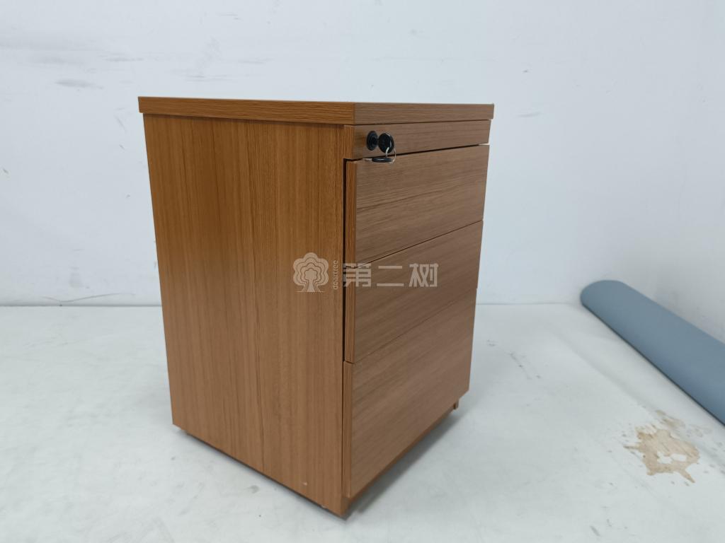 85成新国产二手活动柜木质小推柜三抽柜子桌下移动柜