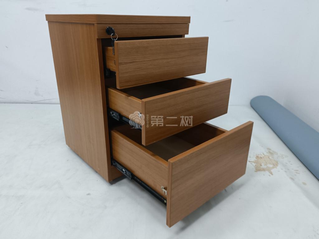 85成新国产二手活动柜木质小推柜三抽柜子桌下移动柜