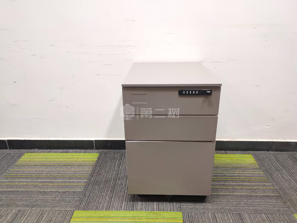 9成新灰色钢制二手小推柜活动柜储物柜文件柜三抽柜可移动