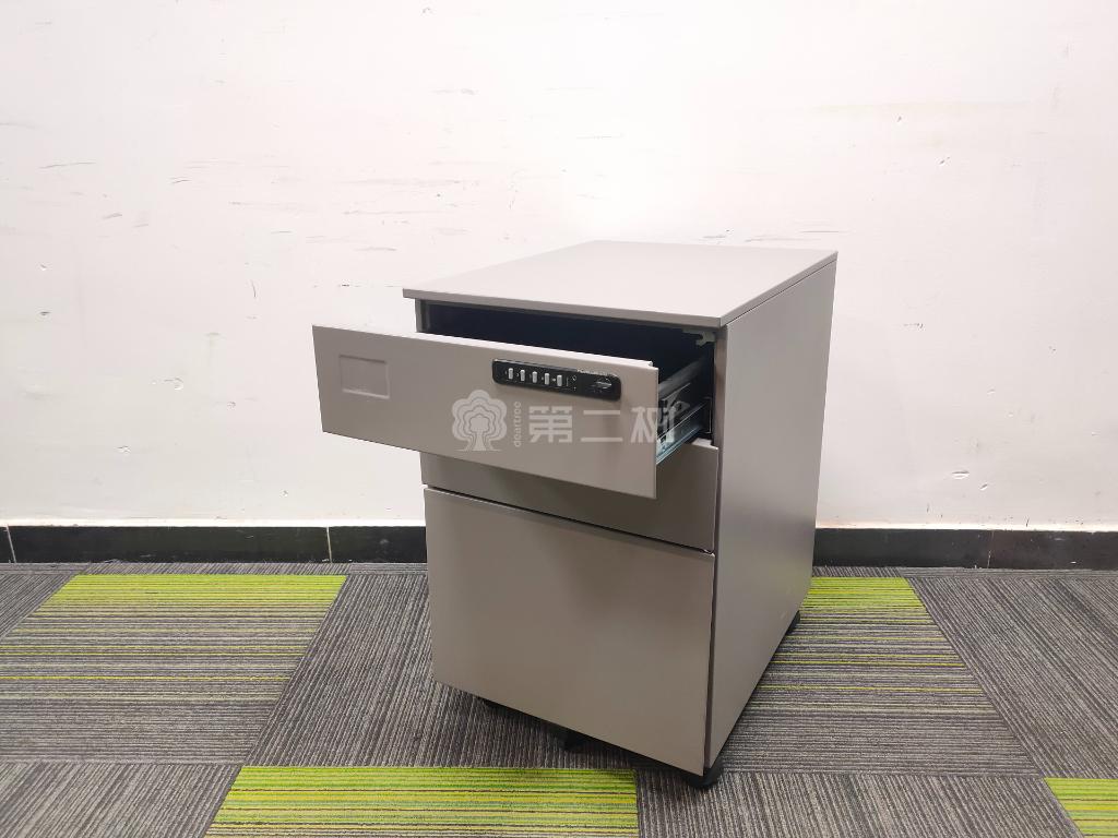 9成新灰色钢制二手小推柜活动柜储物柜文件柜三抽柜可移动