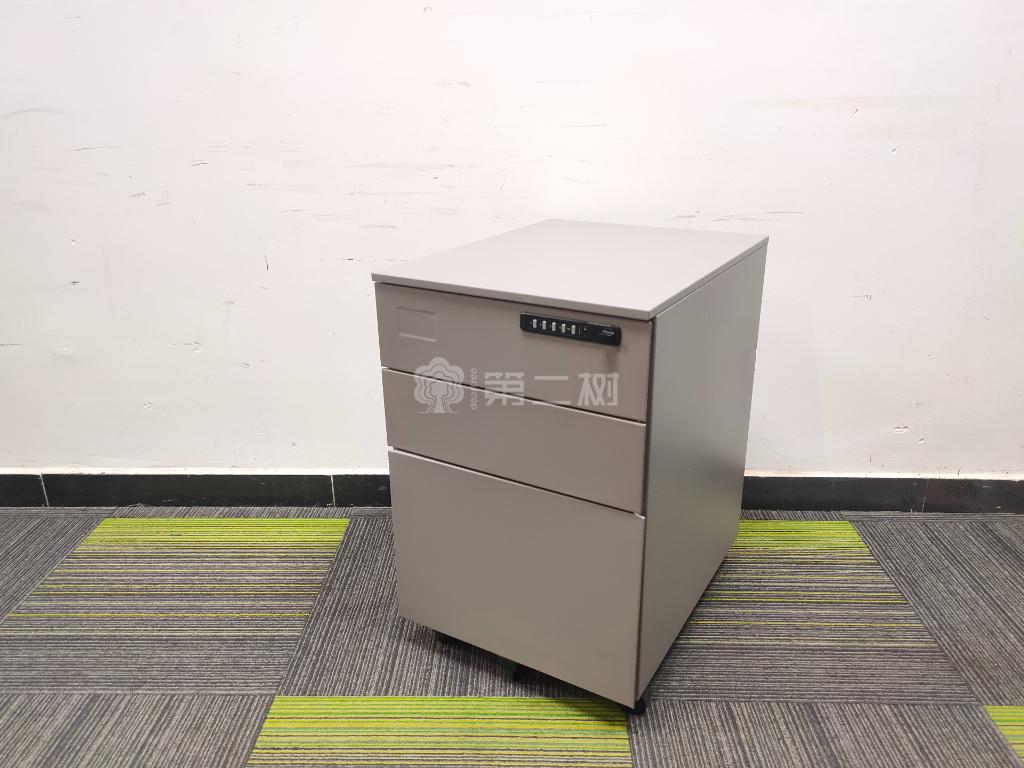 9成新灰色钢制二手小推柜活动柜储物柜文件柜三抽柜可移动