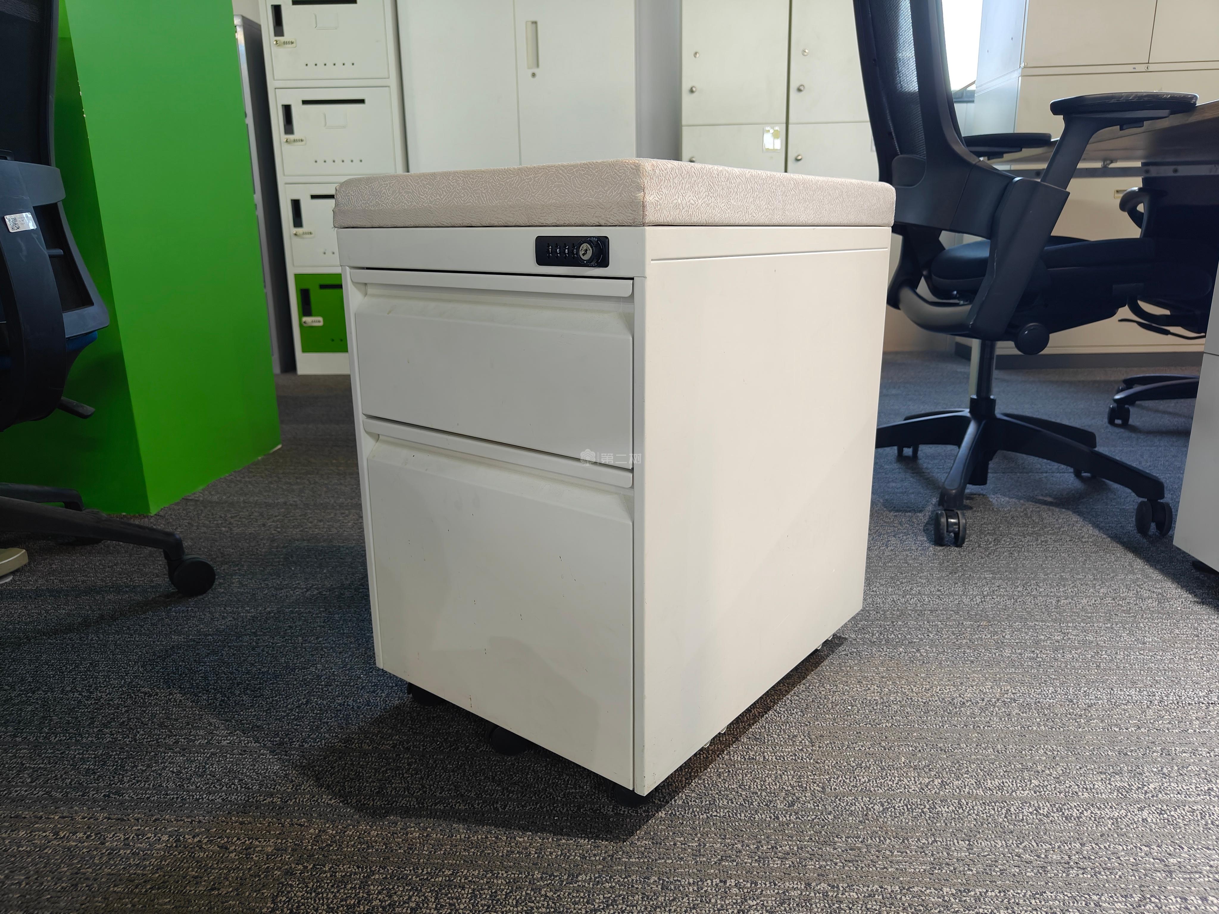 百利文仪二手活动柜小推柜钢制桌下柜两抽柜可移动