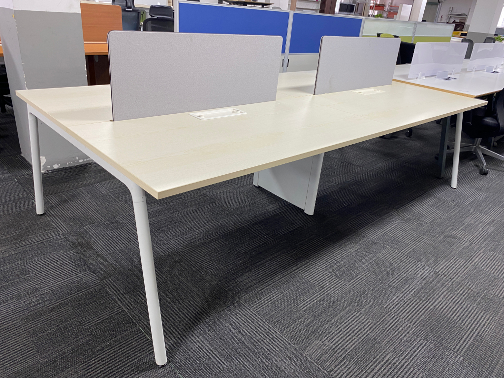 9成新枫木色二手办公桌电脑桌职员桌开放式工位员工位