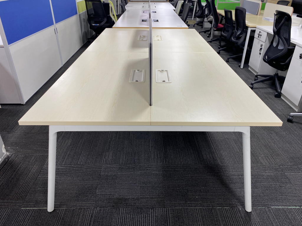 9成新枫木色二手办公桌电脑桌职员桌开放式工位员工位