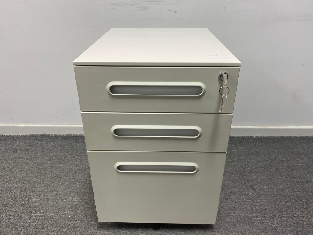 9成新品牌二手钢制小推柜桌下活动柜三抽储物柜文件柜