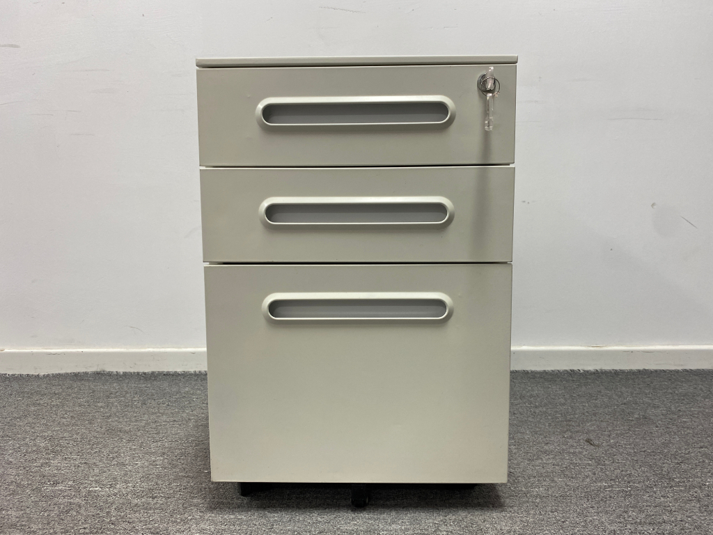 9成新品牌二手钢制小推柜桌下活动柜三抽储物柜文件柜