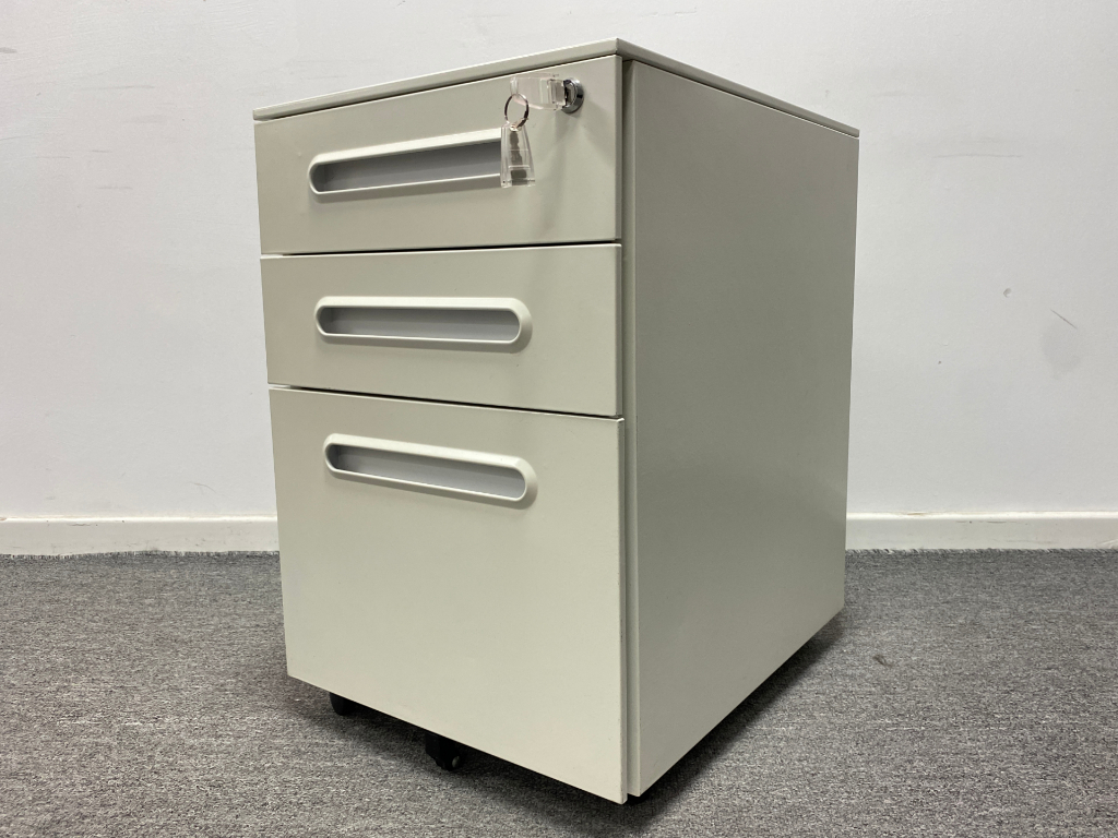 9成新品牌二手钢制小推柜桌下活动柜三抽储物柜文件柜