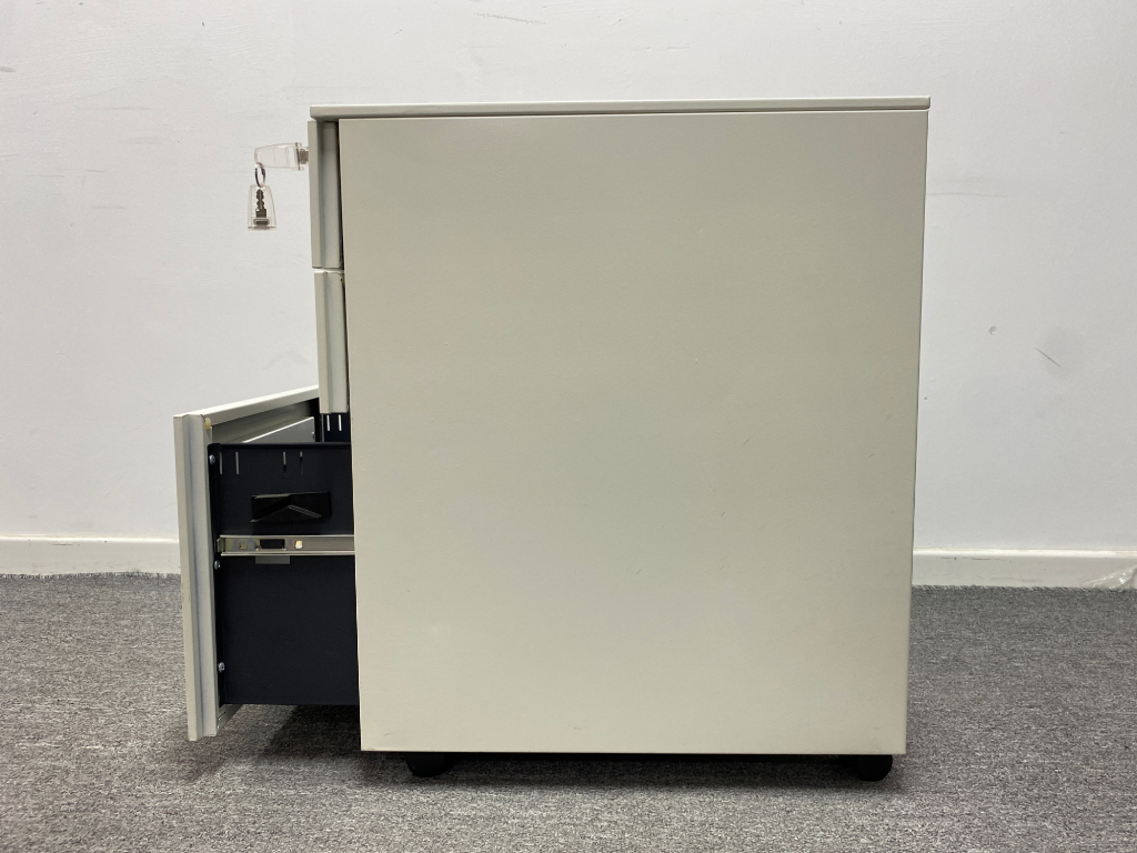 9成新品牌二手钢制小推柜桌下活动柜三抽储物柜文件柜