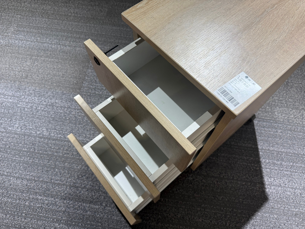 枫木色木质二手活动柜三抽小推柜桌下柜子文件柜储物柜矮柜