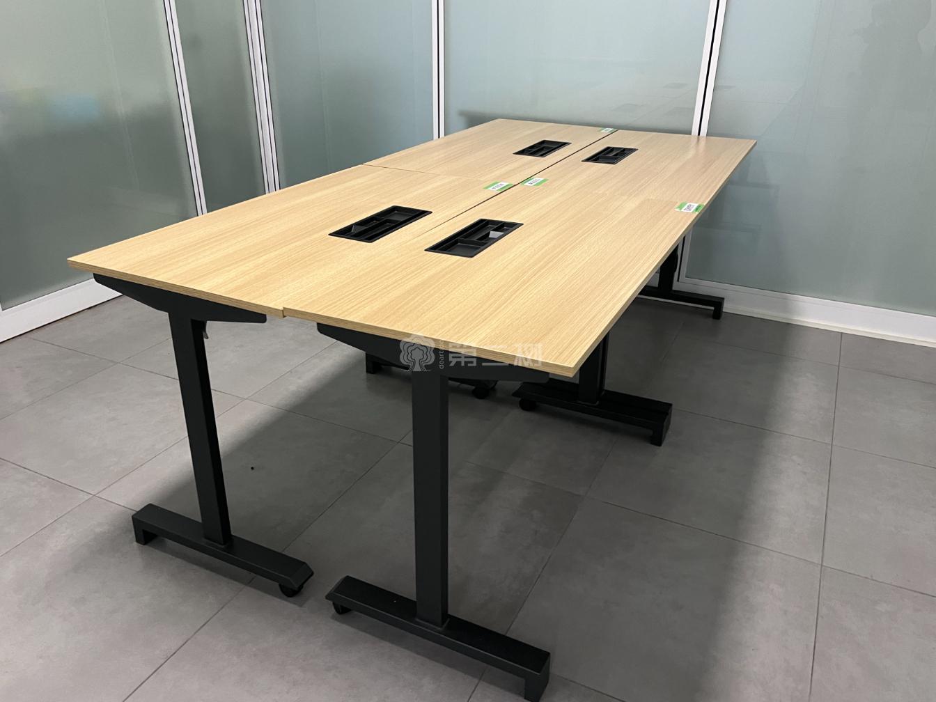 9成新枫木色二手独立桌可移动办公桌电脑桌会议桌子
